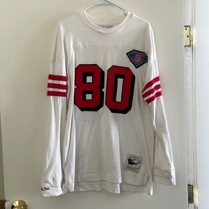 Mitchell & Ness throwback Jerry Rice long sleeve cotton jersey shirt
